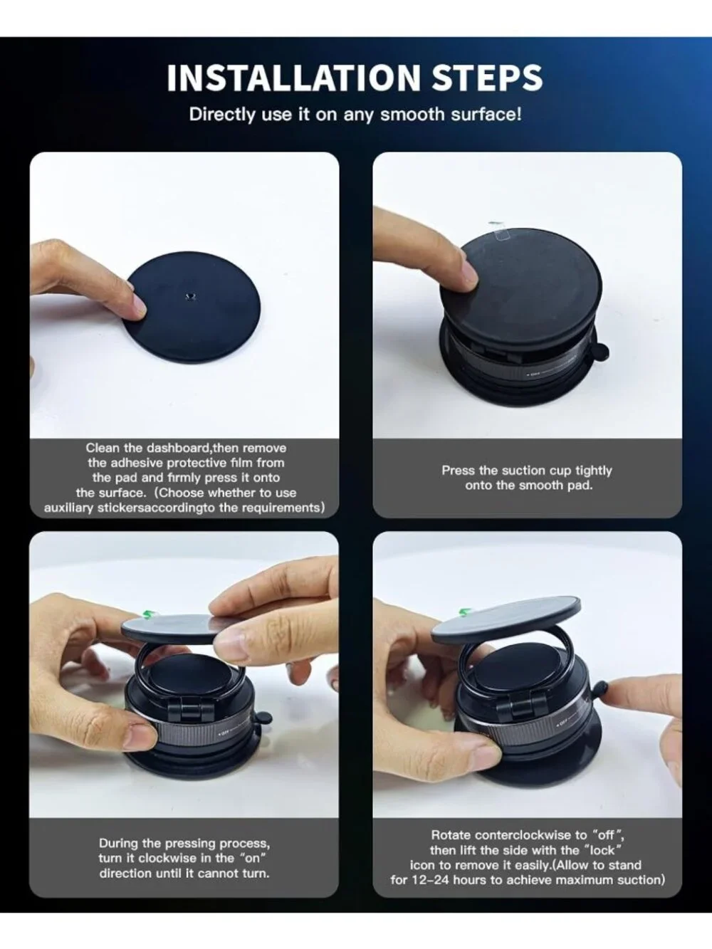 2-Pack Magnetic Car Phone Mount, 360° Adjustable, Ultra Strong Suction Cup